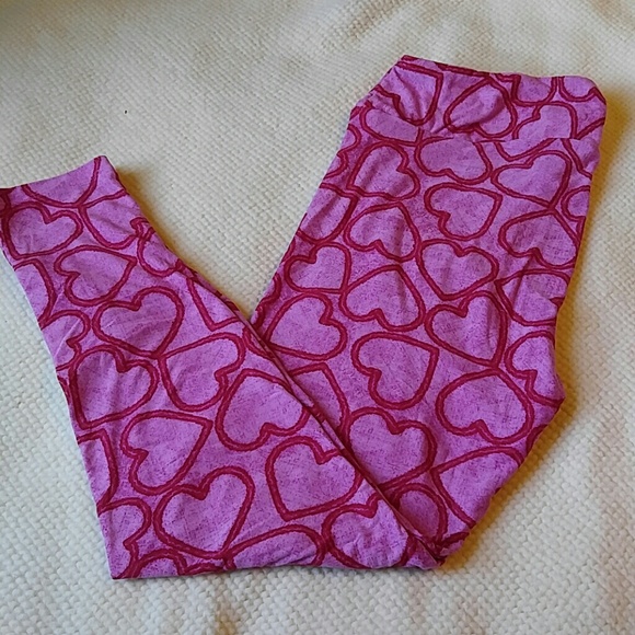 LuLaRoe TC Heart Leggings - Picture 1 of 3